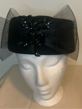 ARLIN.Black Sequin Bow Fascinator Headband - Women Accessories